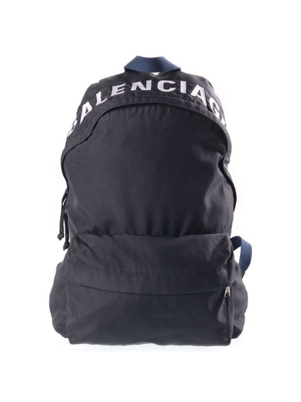 Balenciaga Logo Embroidery Nylon Backpack Black